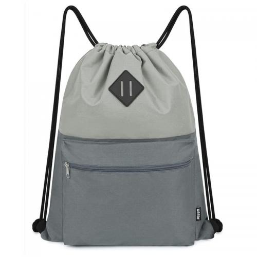 Drawstring Backpack with Front Zipper Pocket