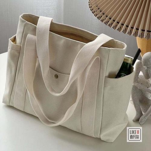 Canvas Bag with Multi Pockets